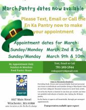En Ka Pantry flier March 2,3, 9, 10