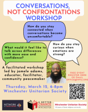 Flier for Workshop: Conversations, Not Confrontations